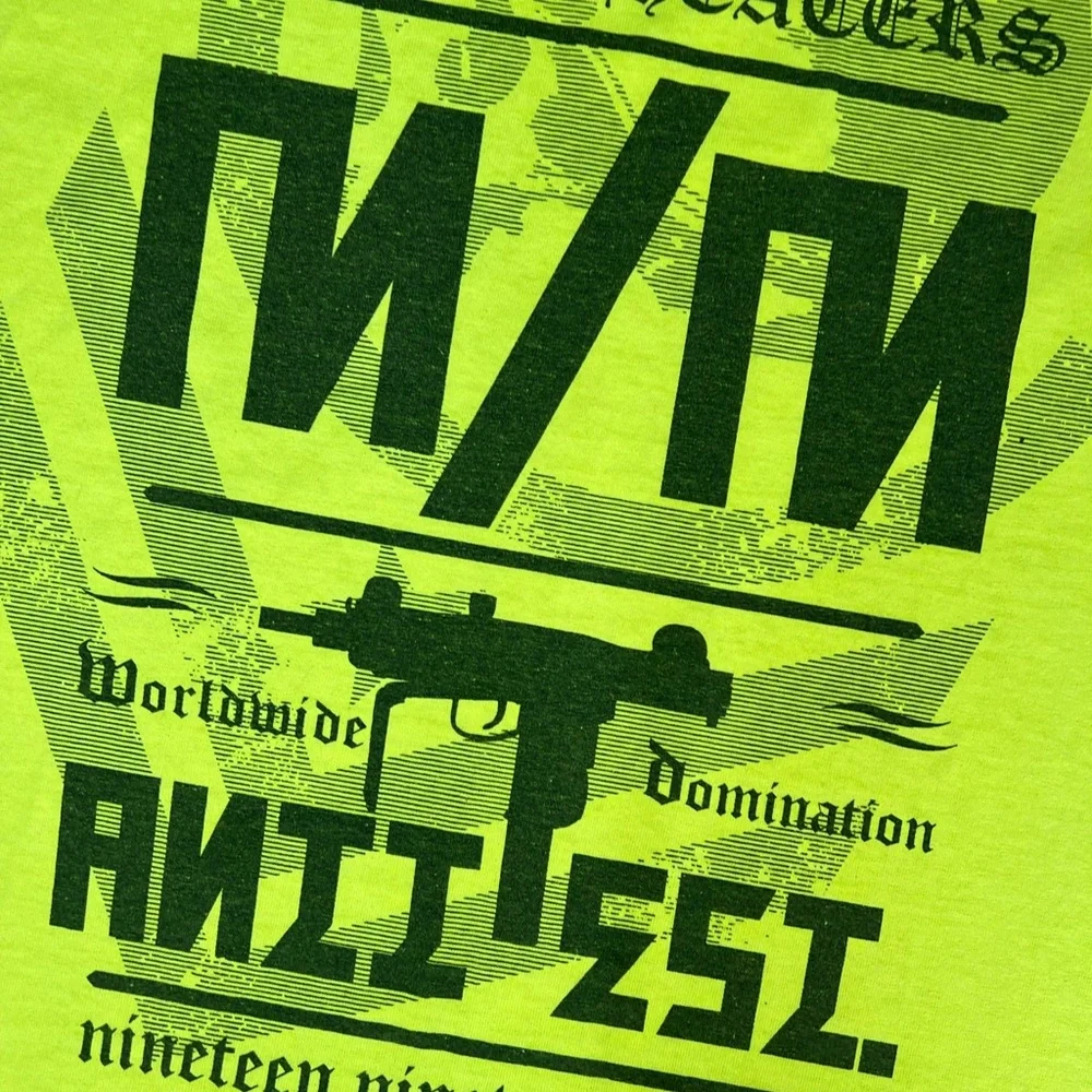 Metal Mulisha Y2K hyper yellow Short Sleeve Tee shirt Streetwear vintage